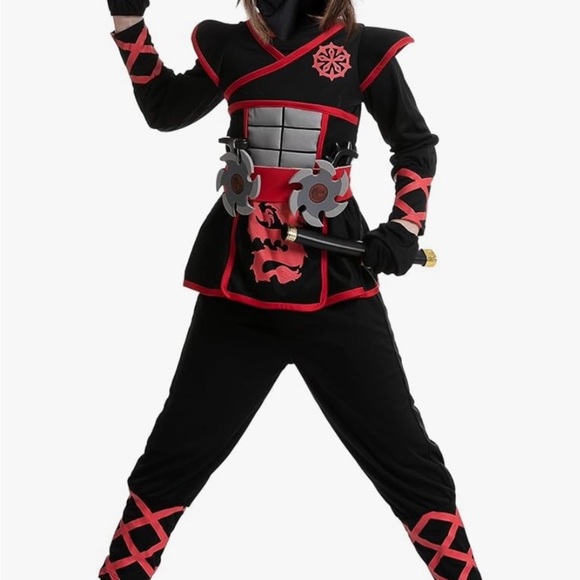 Black and Red Ninja Kids Costume - Picture 2 of 7